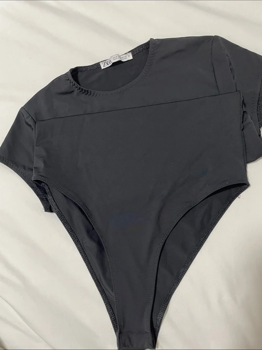 Zara Black Short-Sleeve Kids One-Piece Bodysuit